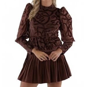 NEW EMILY MCCARTHY zoe long sleeve top in rope